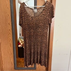Clio Leopard Print Dress - Brown and Black